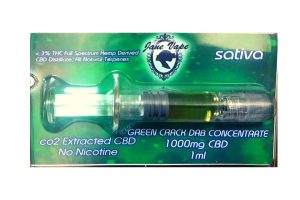 Full Spectrum CBD Distillate 1000mg Green Crack, Sativa, 1 syringe